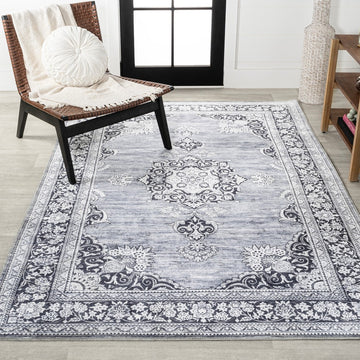 Bausch Bohemian Distressed Chenille Machine-washable Area Rug